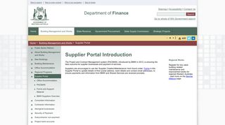 Supplier Portal - Department of Finance WA