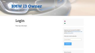 Login | BMW i3 Owner
