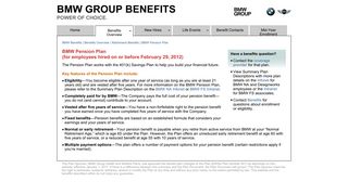 BMW Benefits | Benefits Overview | Retirement Benefits | BMW ...