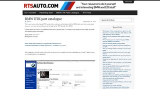 BMW ETK part catalogue | RTS - Your Total BMW Enthusiast