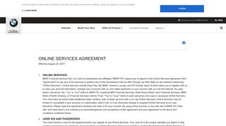 Online Services Agreement - BMW Financial Services
