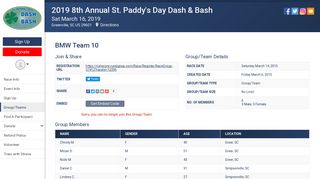 BMW Team 10: 2019 8th Annual St. Paddy's Day Dash & Bash