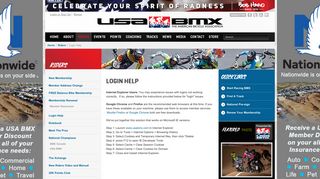USA BMX / BMX CANADA - Login Help