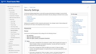 Security Settings - Fixed Assets Web - BNA Fixed Assets Web Help ...