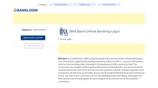 BNA Bank Online Banking Login | Bank Login