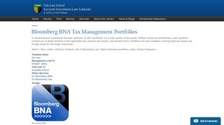 Bloomberg BNA Tax Management Portfolios | Lillian Goldman Law ...