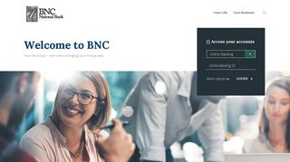 BNC National Bank... Putting you in charge of your finances.