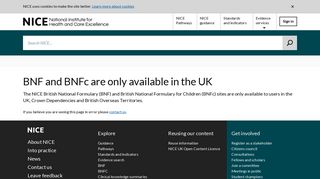 BNF British National Formulary - NICE