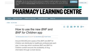 How to use the new BNF and BNF for Children app | Learning article ...