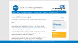 Access to BNF online is changing - NECS Medicines Optimisation
