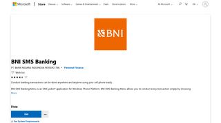 Get BNI SMS Banking - Microsoft Store