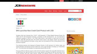 BNI Launches New Credit Card Product with JCB - JCN Newswire