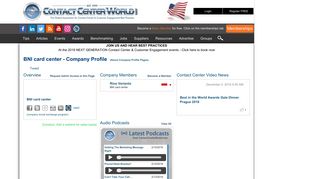 BNI card center | ContactCenterWorld.com