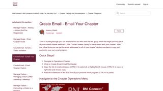 Create Email - Email Your Chapter – BNI Connect & BNI University ...