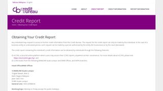 Credit Report - Credit Bureau | BNM - Bank Negara Malaysia