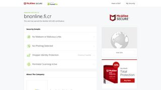 McAfee SECURE - Certified Site bnonline.fi.cr