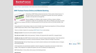 BNP Paribas France Online and Mobile Banking - Banks in France