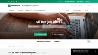 Job offers in the country India - BNP Paribas