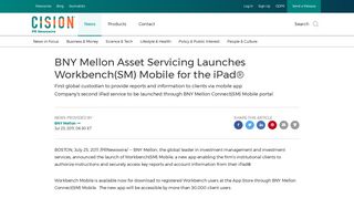 BNY Mellon Asset Servicing Launches Workbench(SM) Mobile for the ...