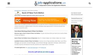 BNY Mellon Application, Jobs & Careers Online - Job-Applications.com