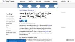 How Bank of New York Mellon Makes Money (BNY) (BK) - Investopedia