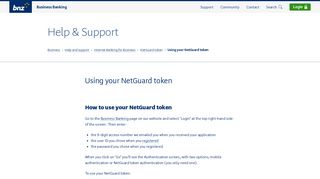 Using your NetGuard token - Business Help and support - BNZ