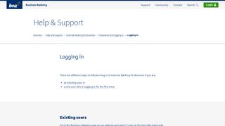 Logging in - Business Help and support - BNZ