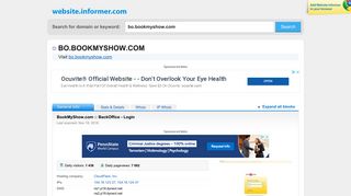 bo.bookmyshow.com at WI. BookMyShow.com :: BackOffice - Login