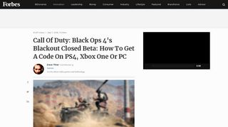 Call Of Duty: Black Ops 4's Blackout Closed Beta: How To Get A Code ...