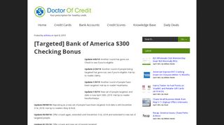 [Targeted] Bank of America $300 Checking Bonus - Doctor Of Credit