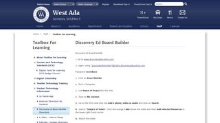 Toolbox For Learning / Discovery Ed Board Builder Directions