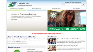 Colorado Department of Education Home Page | CDE