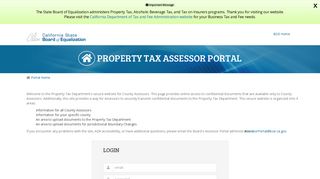 Log In - Property Tax Assessor Portal - Board of Equalization