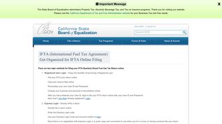 IFTA (International Fuel Tax Agreement) - Board of Equalization - CA.gov