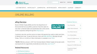 Online Billing - Board of Water Supply