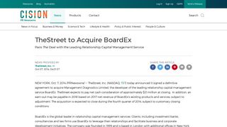 TheStreet to Acquire BoardEx - PR Newswire