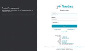 Nasdaq Boardvantage - Nasdaq Sign in