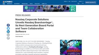 Nasdaq Corporate Solutions Unveils Nasdaq Boardvantage®, its Next ...