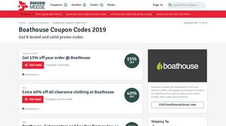 Boathouse Coupon Codes & Promo Codes - 2019 - Bargainmoose