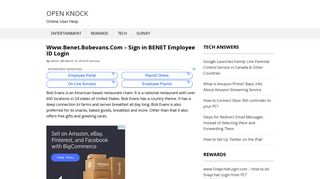 Www.Benet.Bobevans.Com – Sign in BENET Employee ID Login