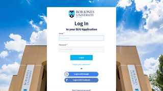 Log in to your Bob Jones University application