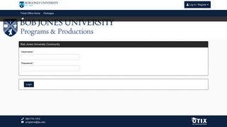 Log in as Students / Faculty / Staff - BJU - Ticket Office Home