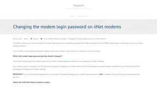 Changing the modem login password on iiNet modems – Support