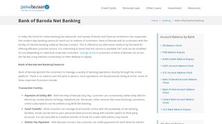 Bank of Baroda Net Banking | Online Internet Banking in India