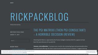The PGI Matrixx (then PGI consultant) – a horrible decision (review ...