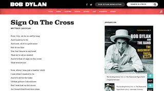 Sign On The Cross | The Official Bob Dylan Site