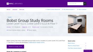 Bobst Group Study Rooms | New York University Division of Libraries