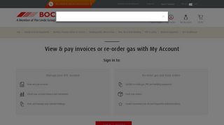 BOC Gas: View or Pay Invoices & Quick Re-order