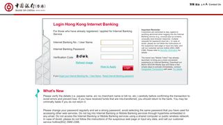 Login Hong Kong Internet Banking - Internet Banking - Bank of China ...