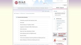 Personal Online Banking | Bank of China @ Singapore